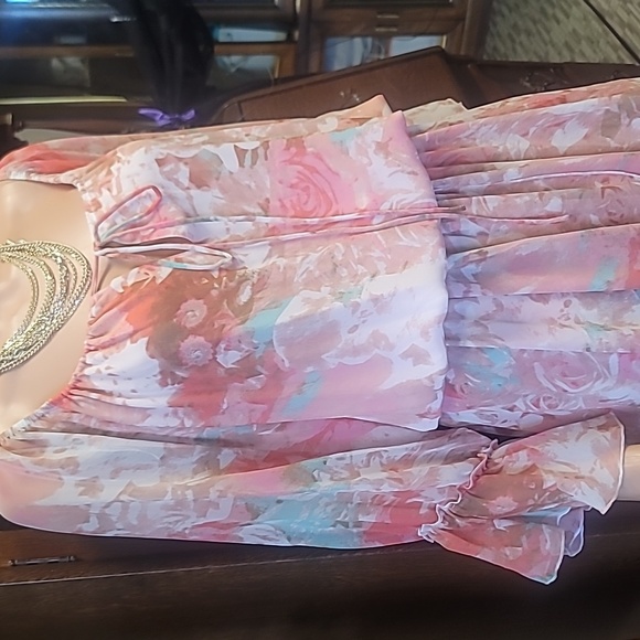 Boston Proper Blurred Bouquet Peasant dress - Picture 3 of 8